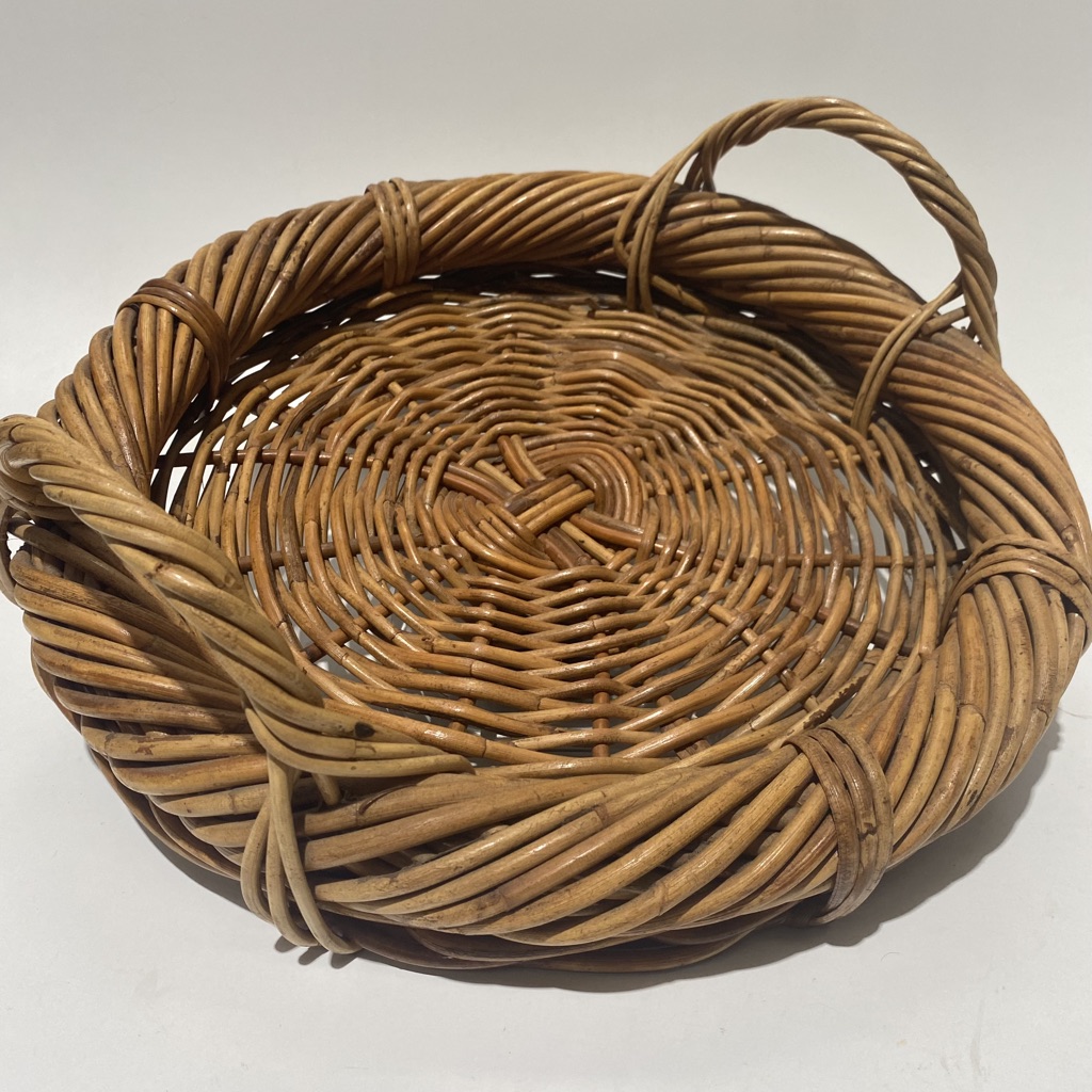 BASKET, Shallow Round Tray 43cm Dia w Handles